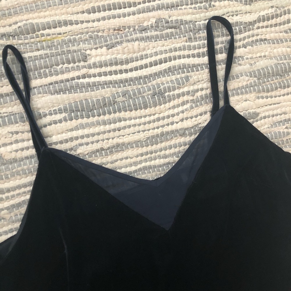 Elie Tahari navy velvet slip dress - Picture 5 of 8